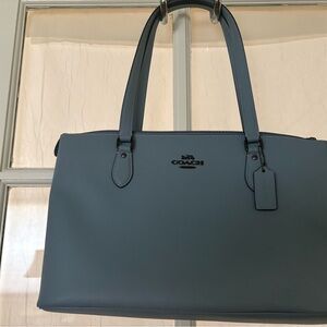 Coach Sky Blue Leather Mollie Totebag